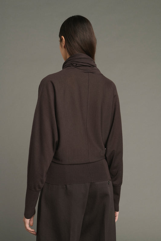 Pullover Lindsay – Schokolade – Merinowolle – Damen