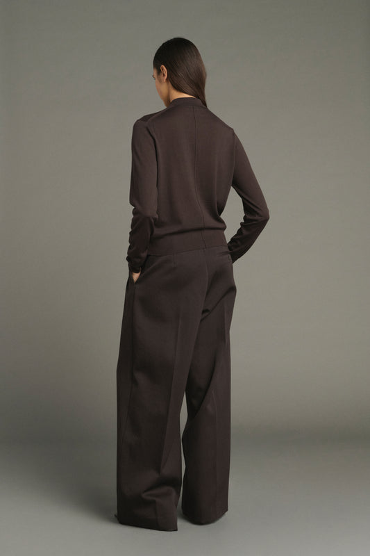 Hailey Cardigan - Chocolate - Merino Wool - Women