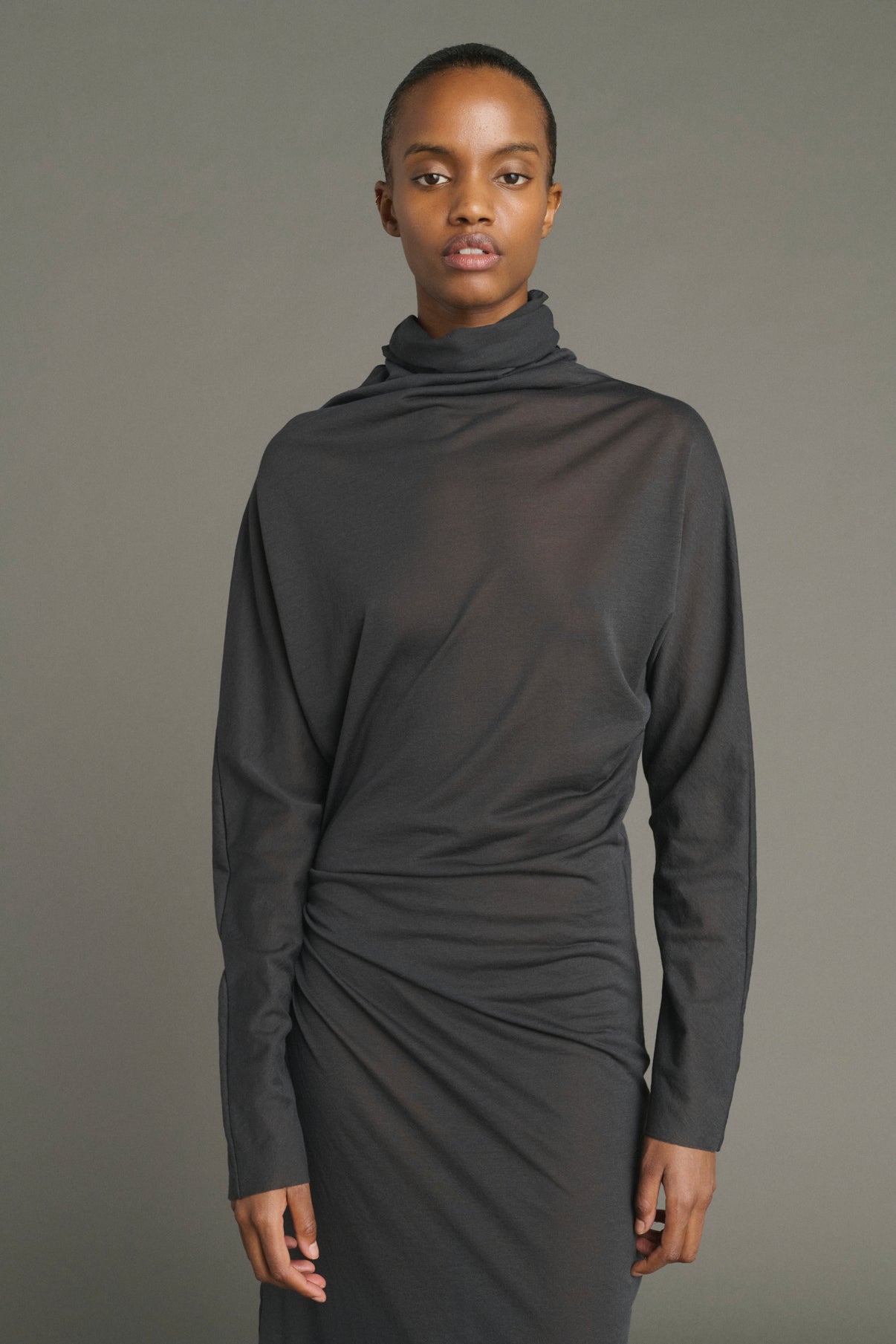 Robe Lola - Gris Anthracite - Coton - Femme vue 4