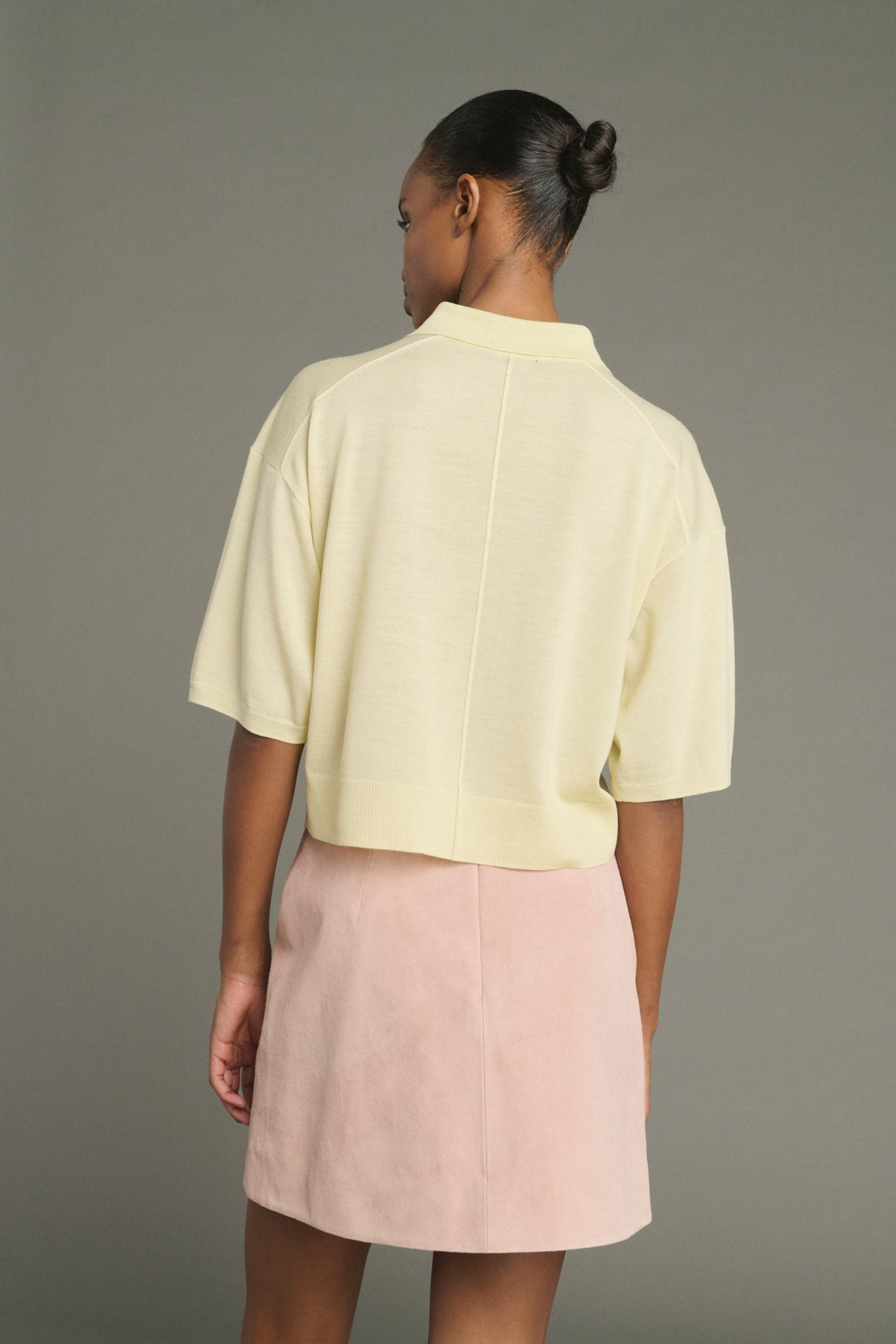 Pull Elton - Jaune Pâle - Laine Mérinos - Femme vue 2