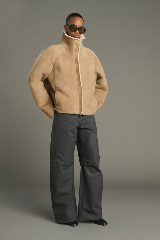Mantel Kleber - Beige - Leder - Damen