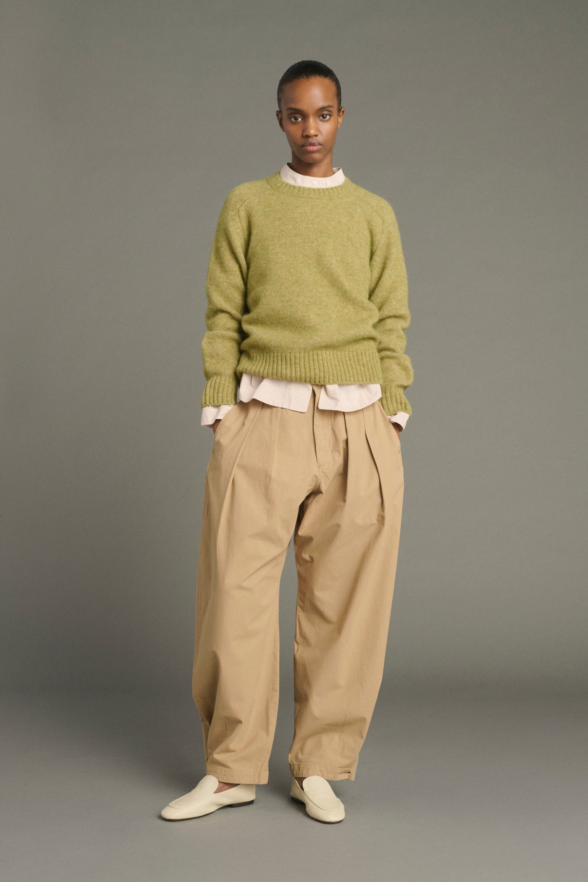 Pullover Envie - Salbeigrün - Wolle - Damen vue 2