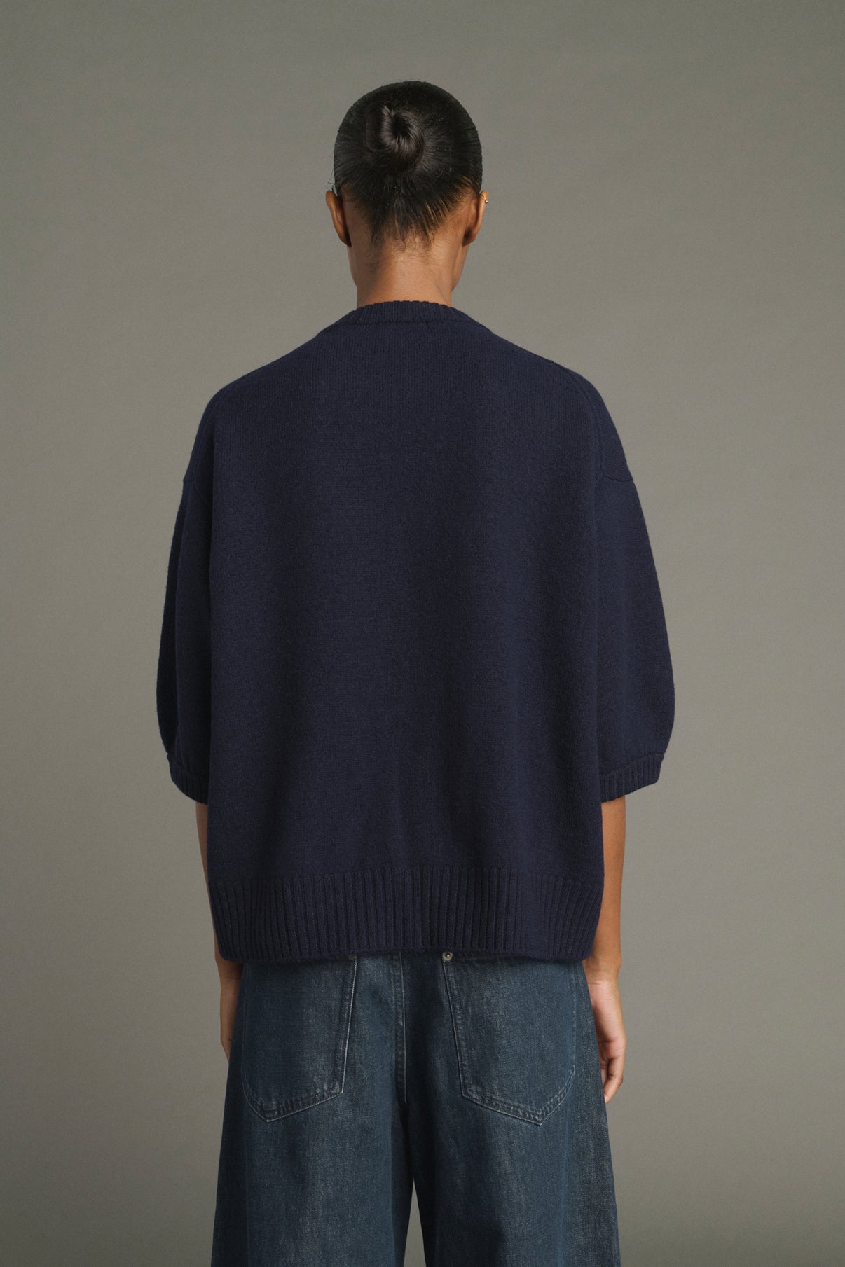Lise Pullover - Navy - Merino Wool - Women vue 4