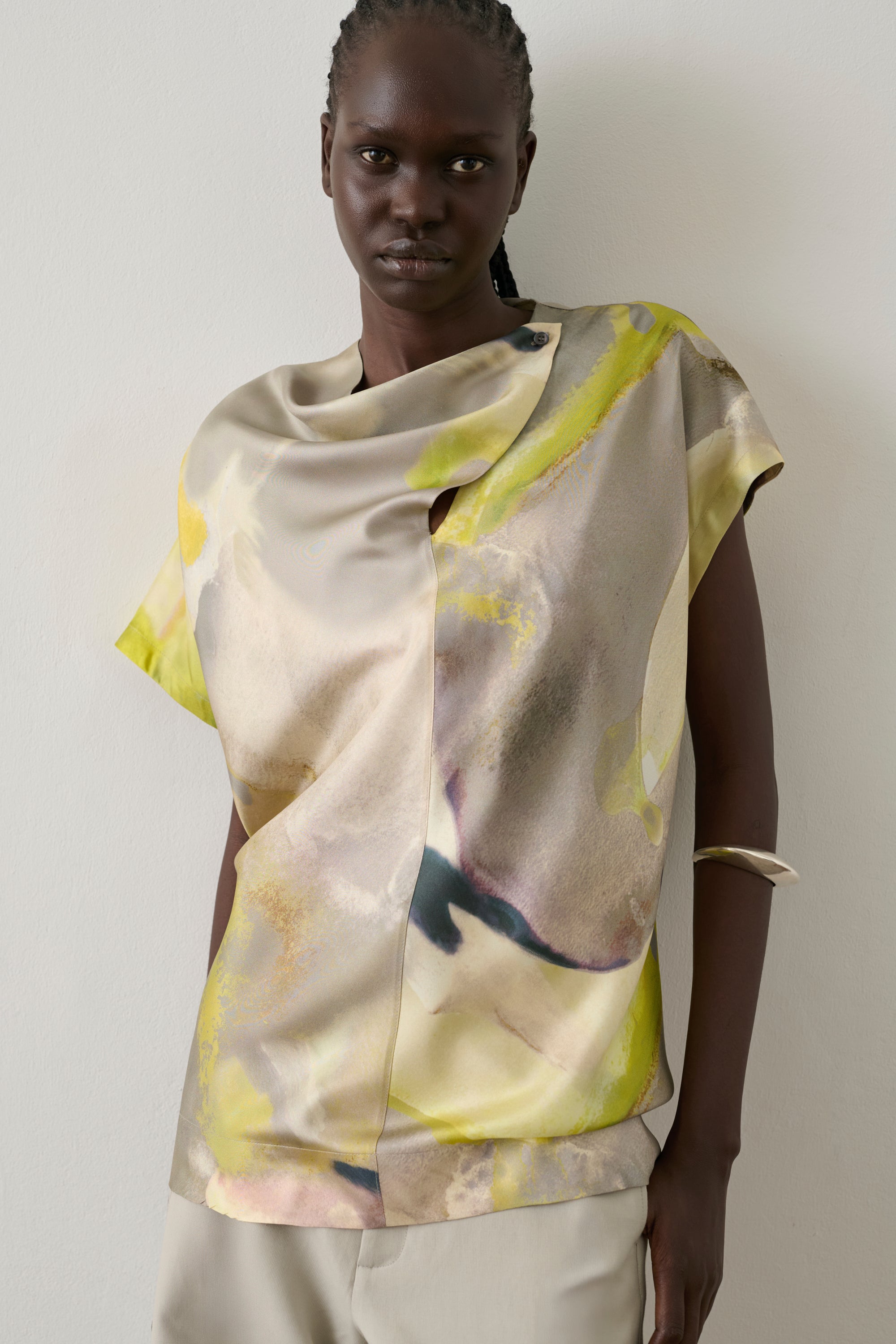 Blouse Heloise - Yellow Silk Sleeveless Women - Soeur