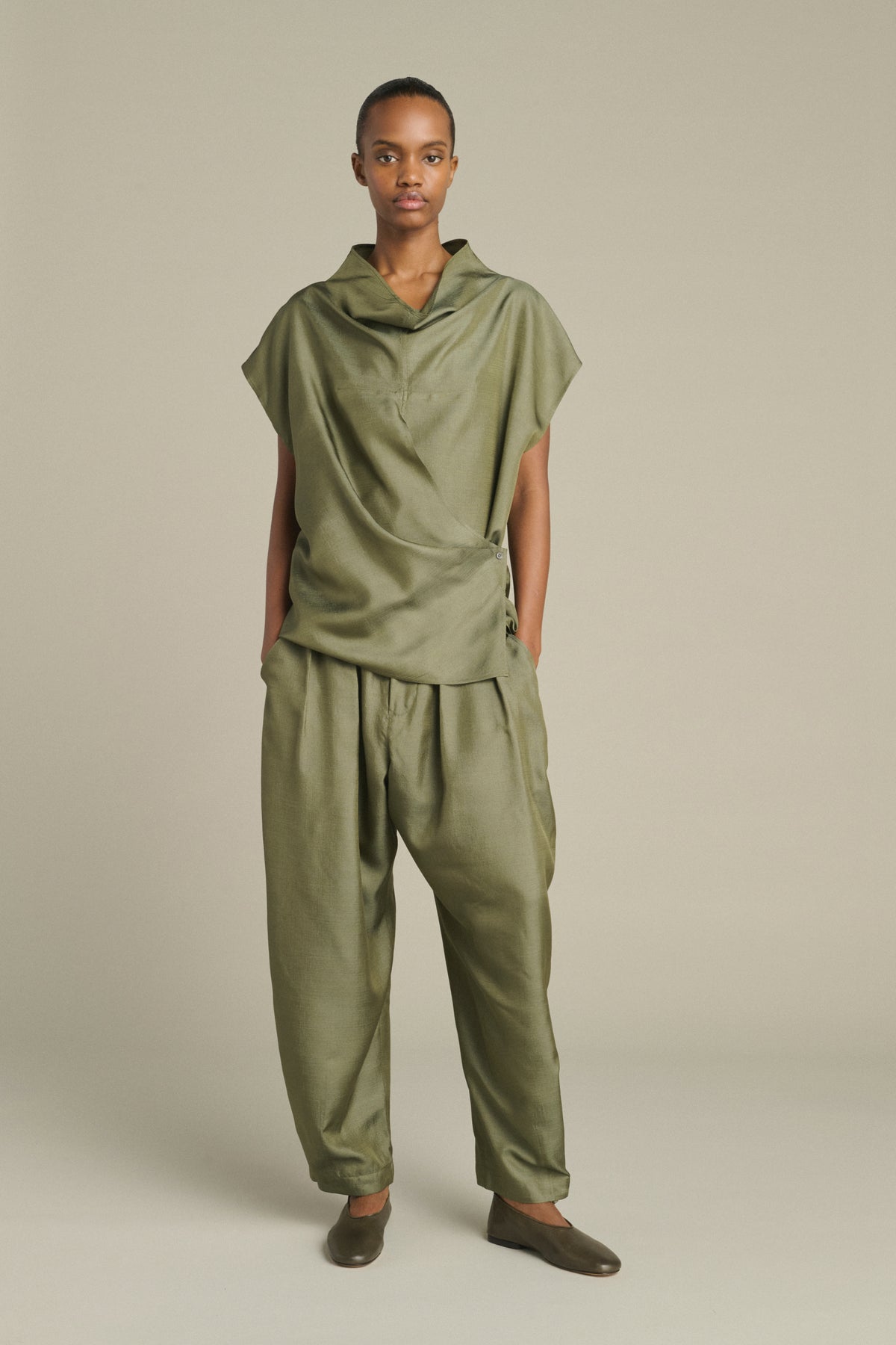 Ballerinas Bala - Dunkelkhaki Cuir Grainé Damen - Soeur