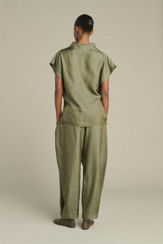 Blouse Kora - Vert De Gris - Soie - Femme