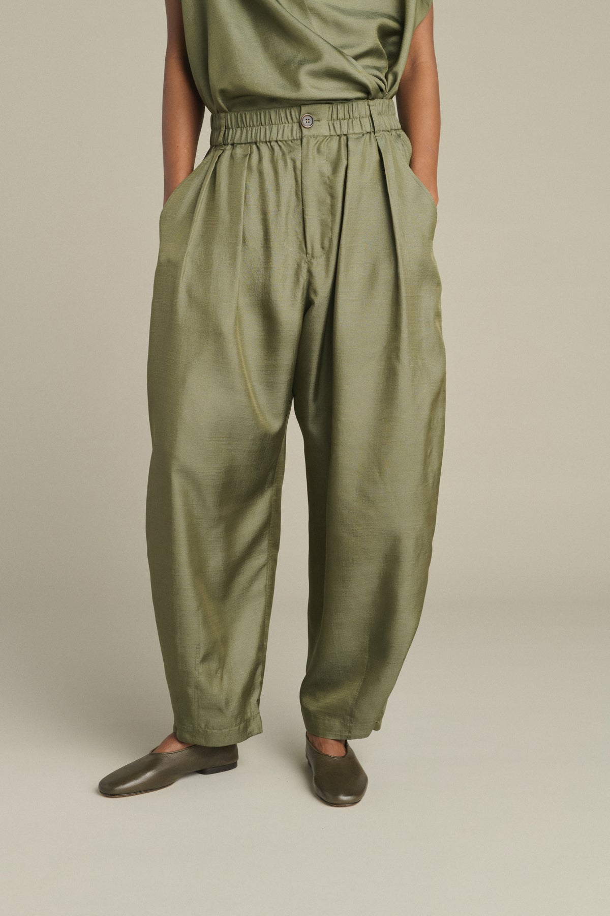 Ballerinas Bala - Dunkelkhaki Cuir Grainé Damen - Soeur