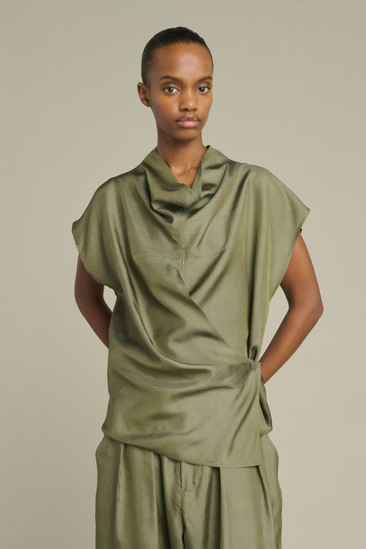 Blouse Kora - Vert De Gris - Soie - Femme