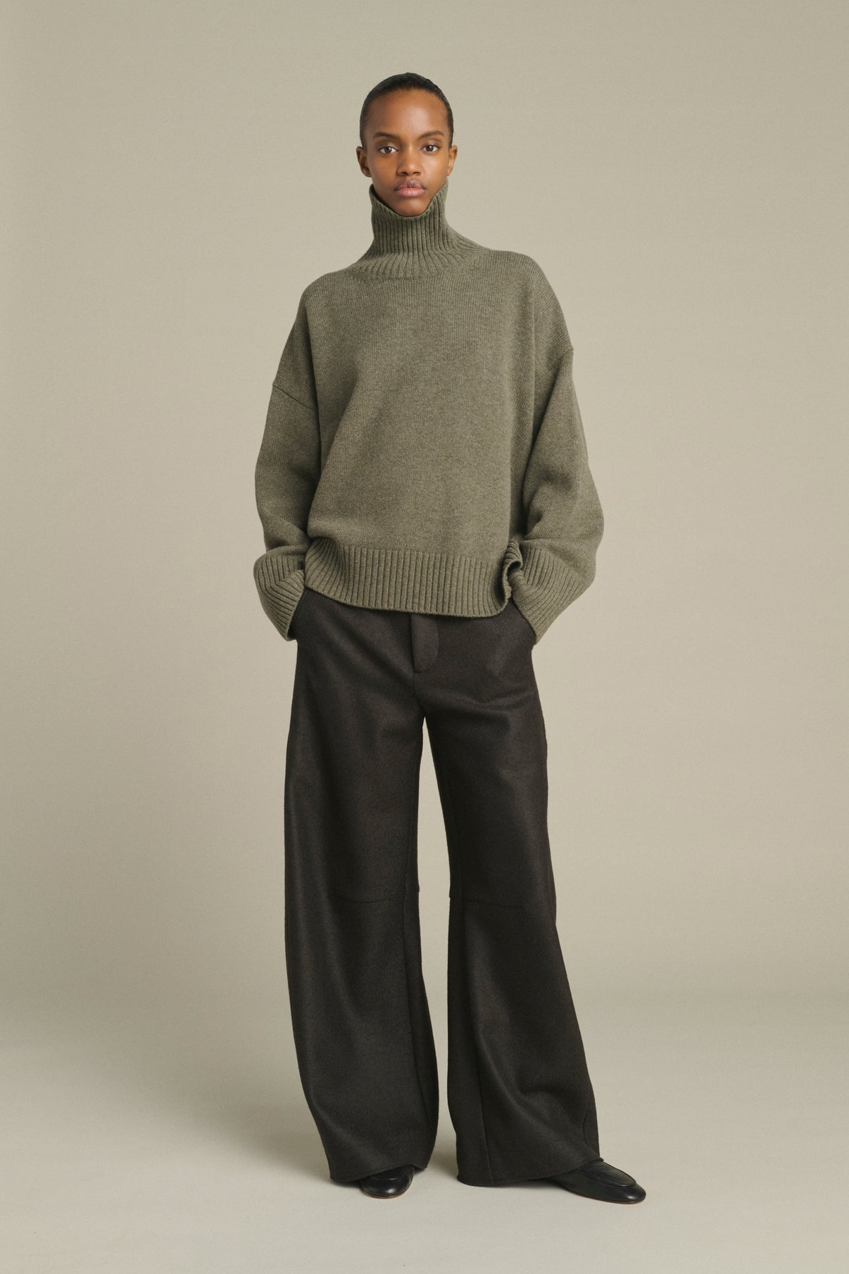 Pull William - Gris Chiné - Laine Mérinos - Femme vue 1