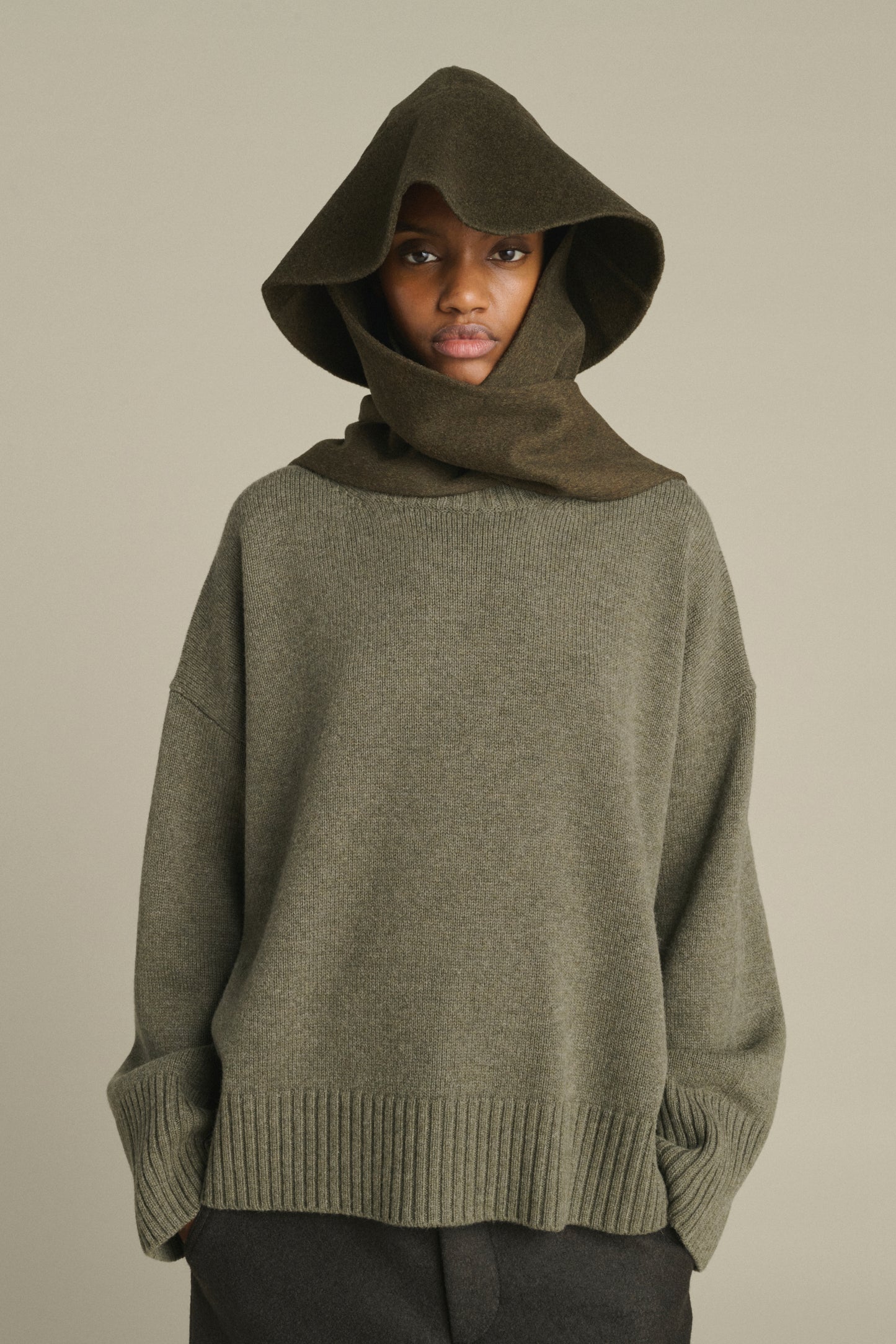 Faron hat - Khaki Marl - Wool - Women