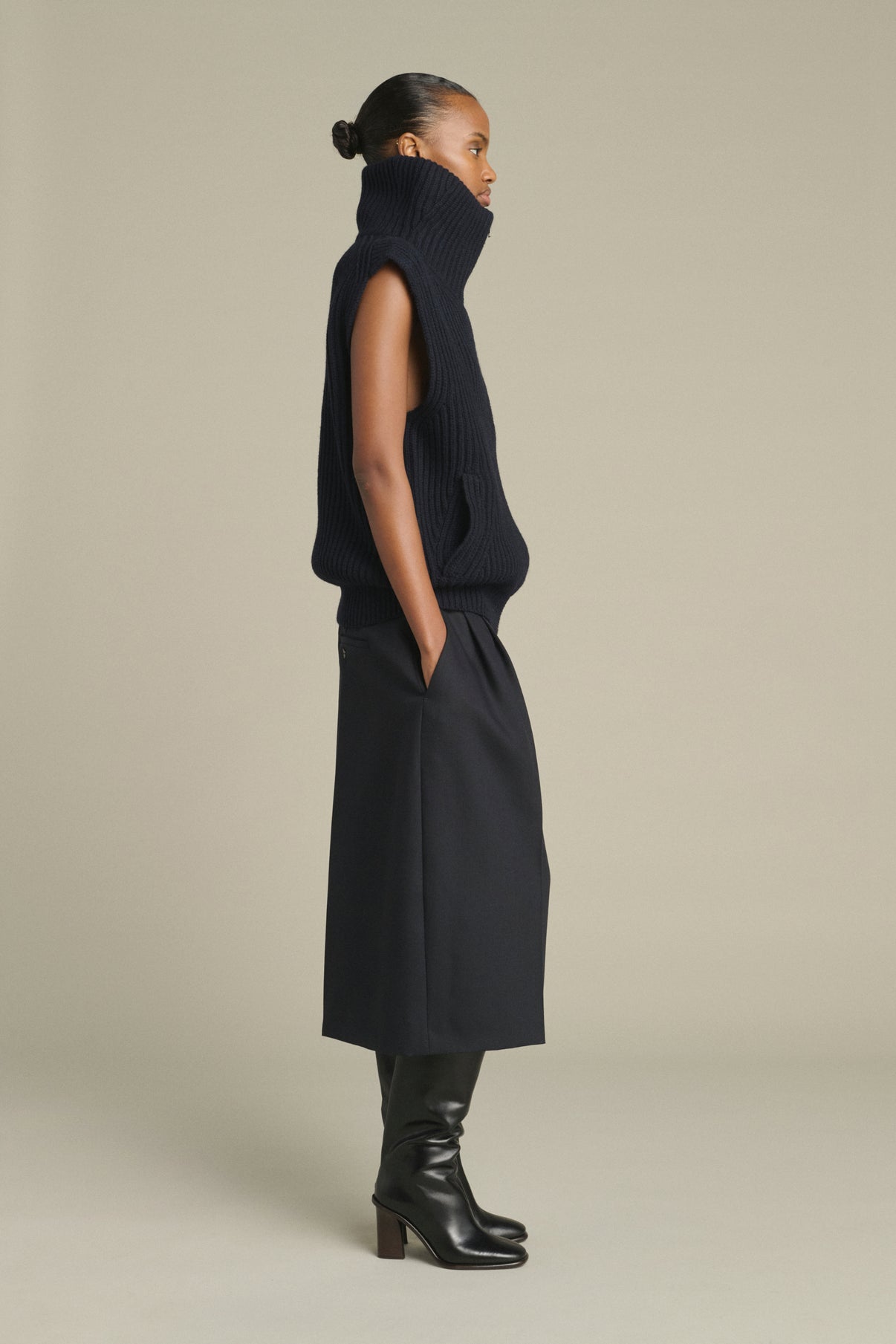 Jacke Kristen - Navy - Merinowolle - Damen vue 3
