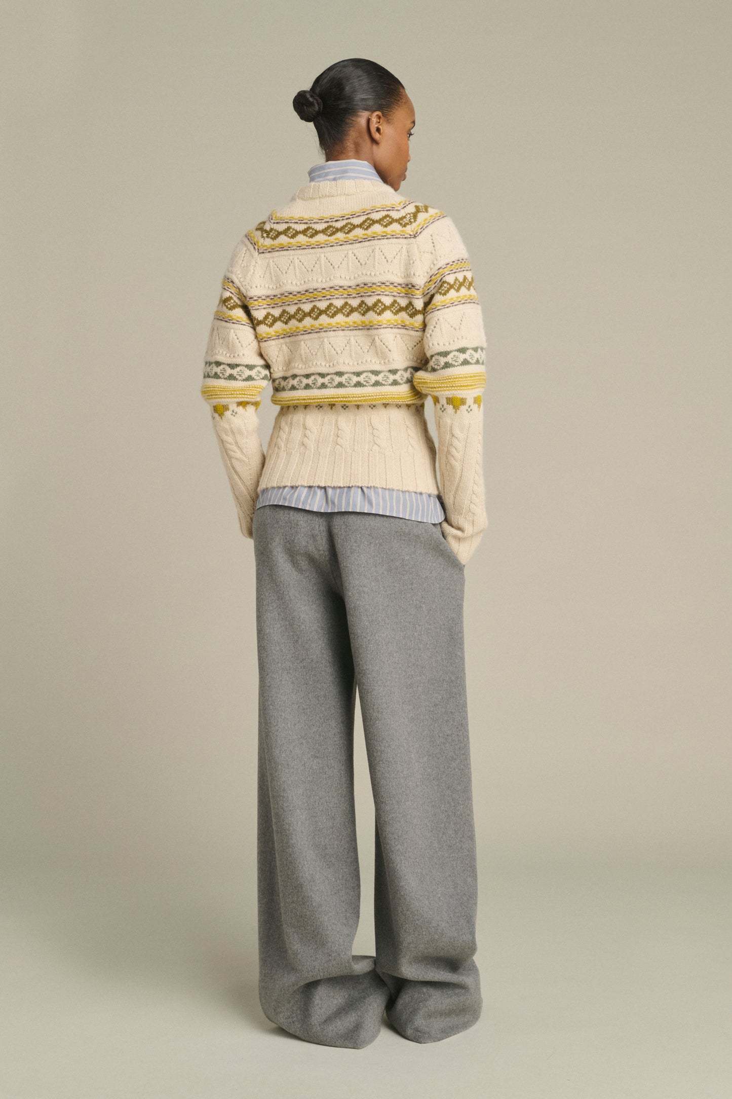 Pull Luis - Multico Beige - Laine Mérinos - Femme