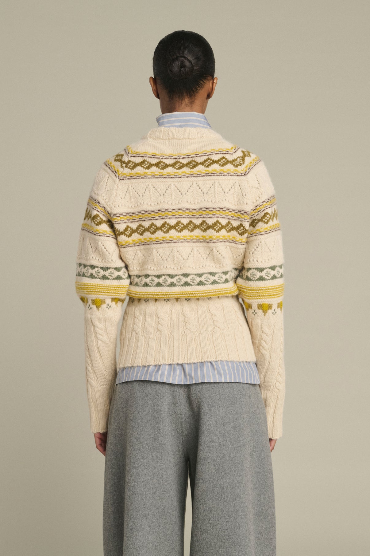 Pull Luis - Multico Beige - Laine Mérinos - Femme vue 4