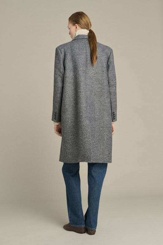 Mantel Leon – Grau/Schwarz – Wolle – Damen
