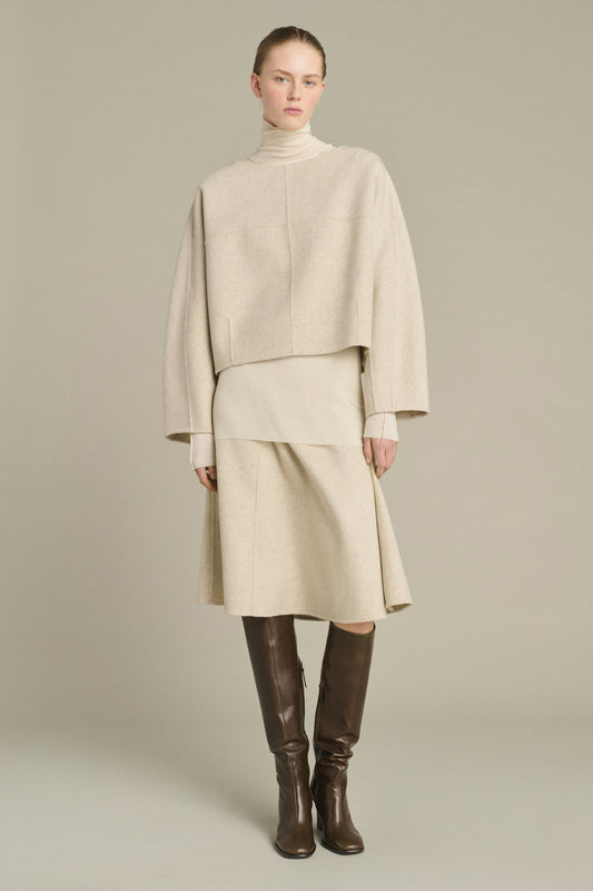 Kelya Skirt - Ecru/Grey - Wool - Women