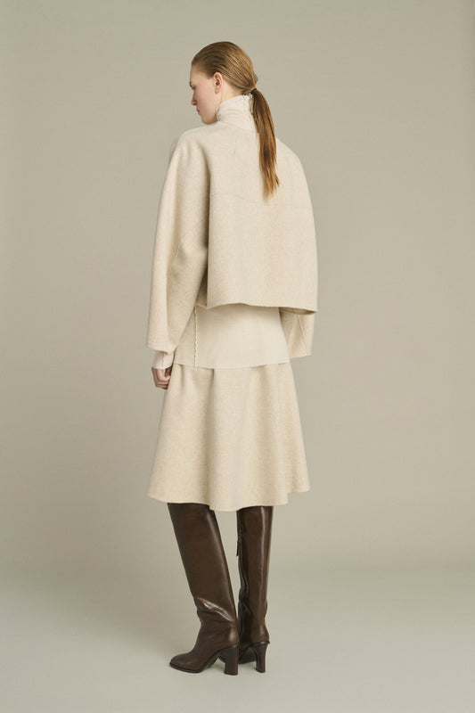 Kelya Skirt - Ecru/Grey - Wool - Women
