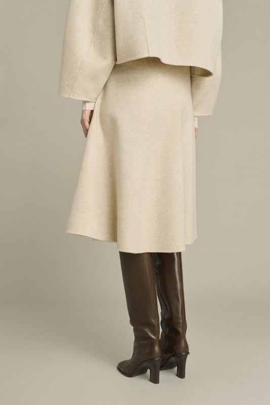 Kelya Skirt - Ecru/Grey - Wool - Women
