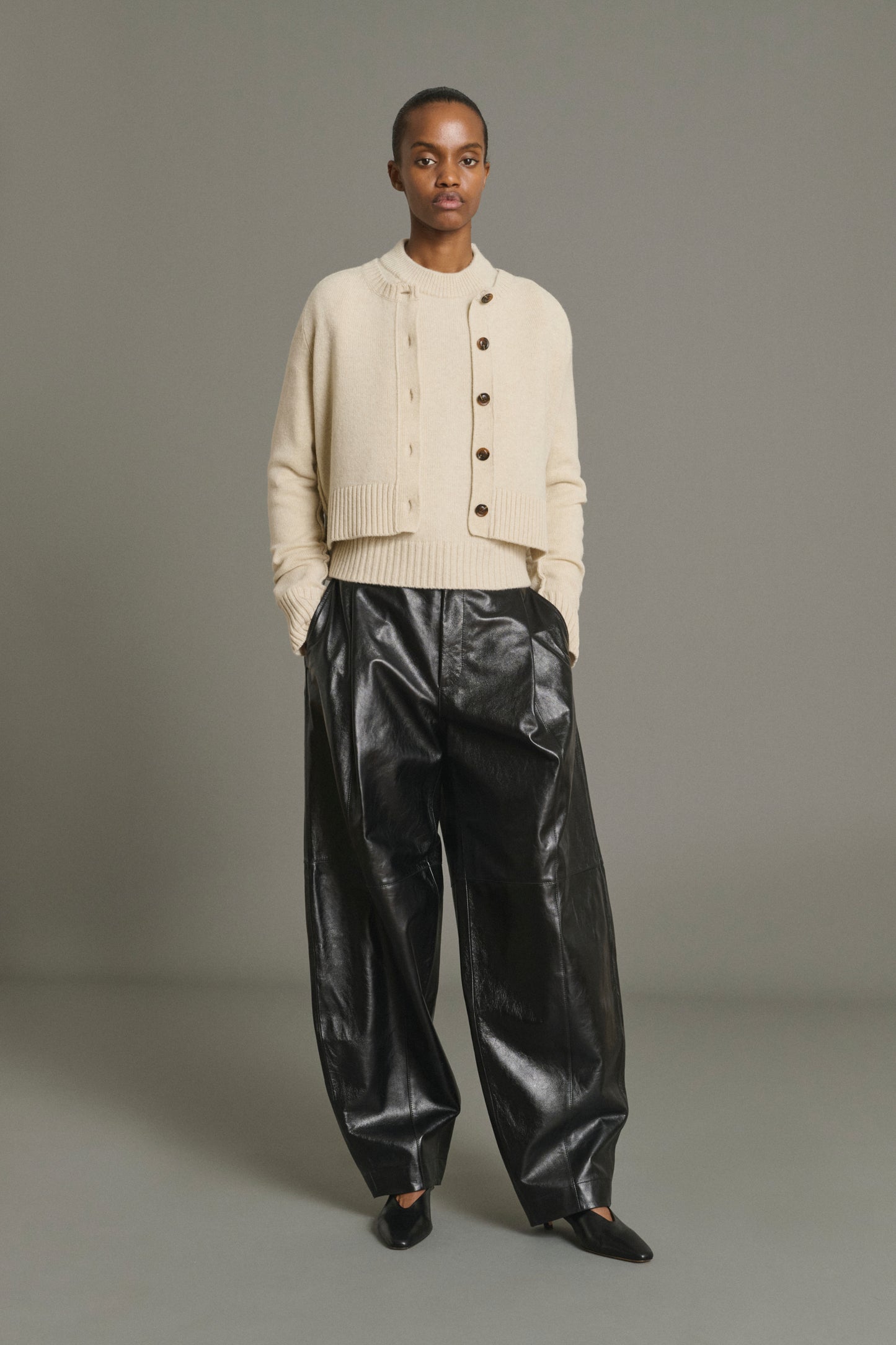 Cardigan Virginia – Écru Chiné – Merinowolle – Damen