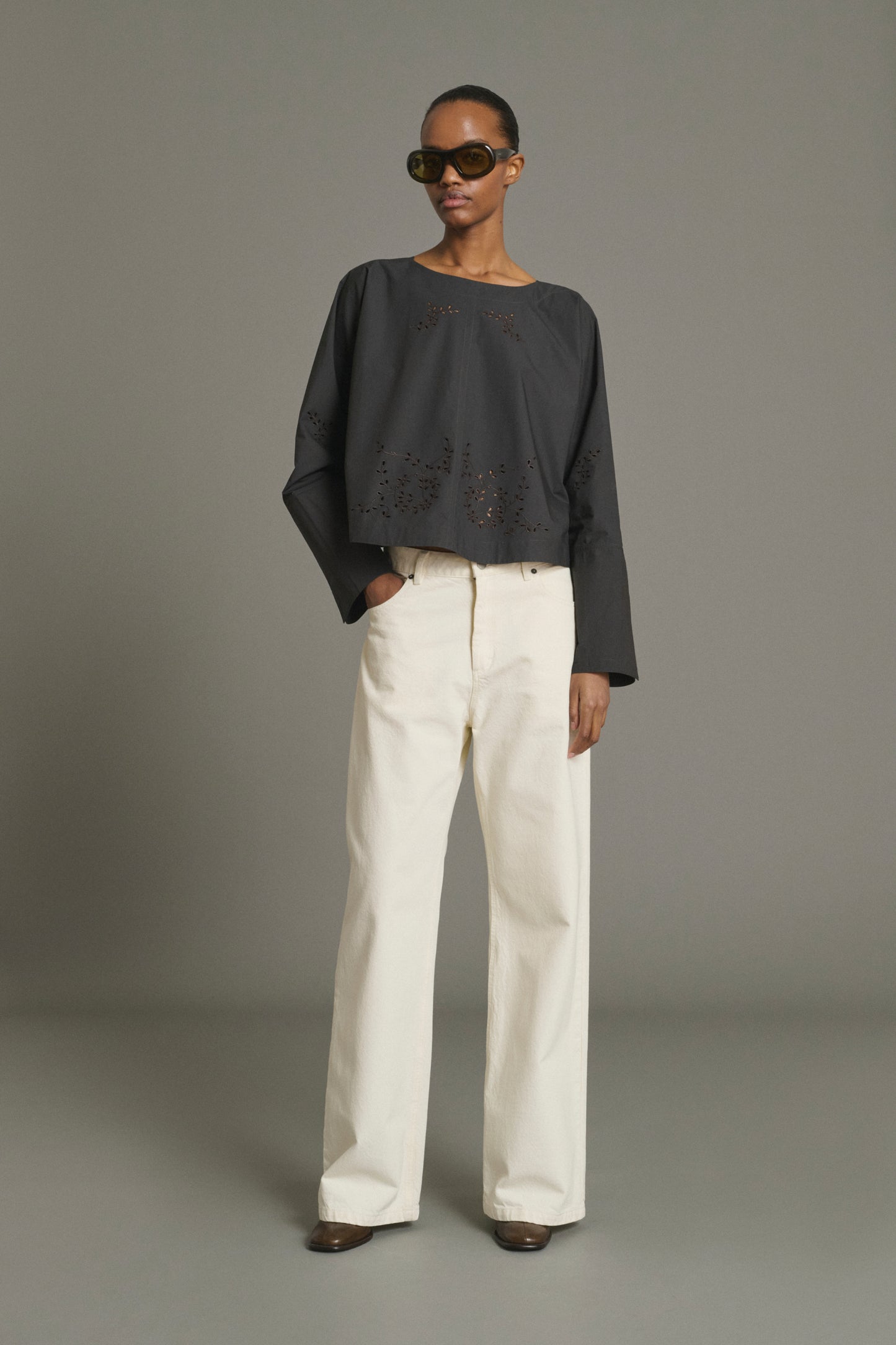 Jean Calvin - Écru Denim Droit Femme - Soeur