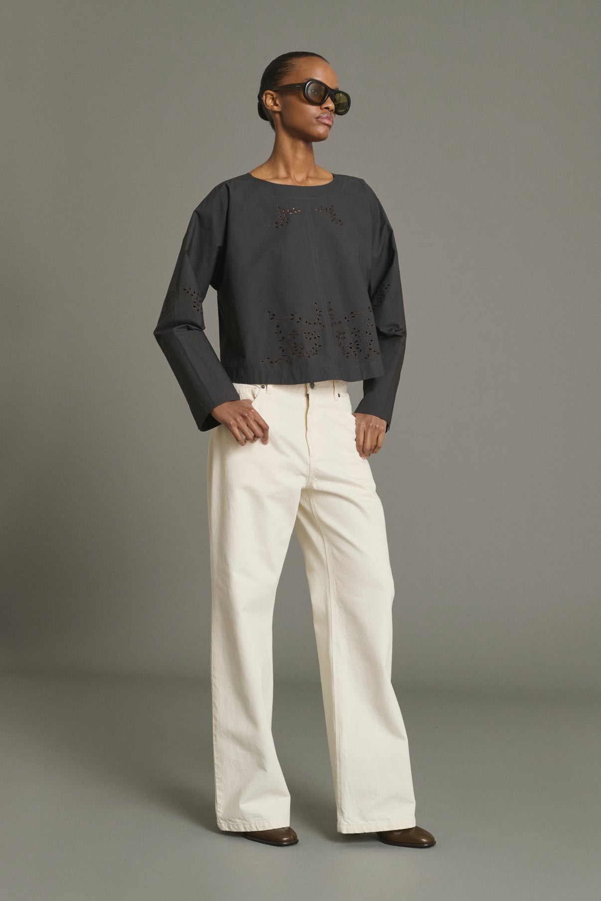 Bluse Hansel - Anthrazitgrau - Baumwolle - Damen vue 2