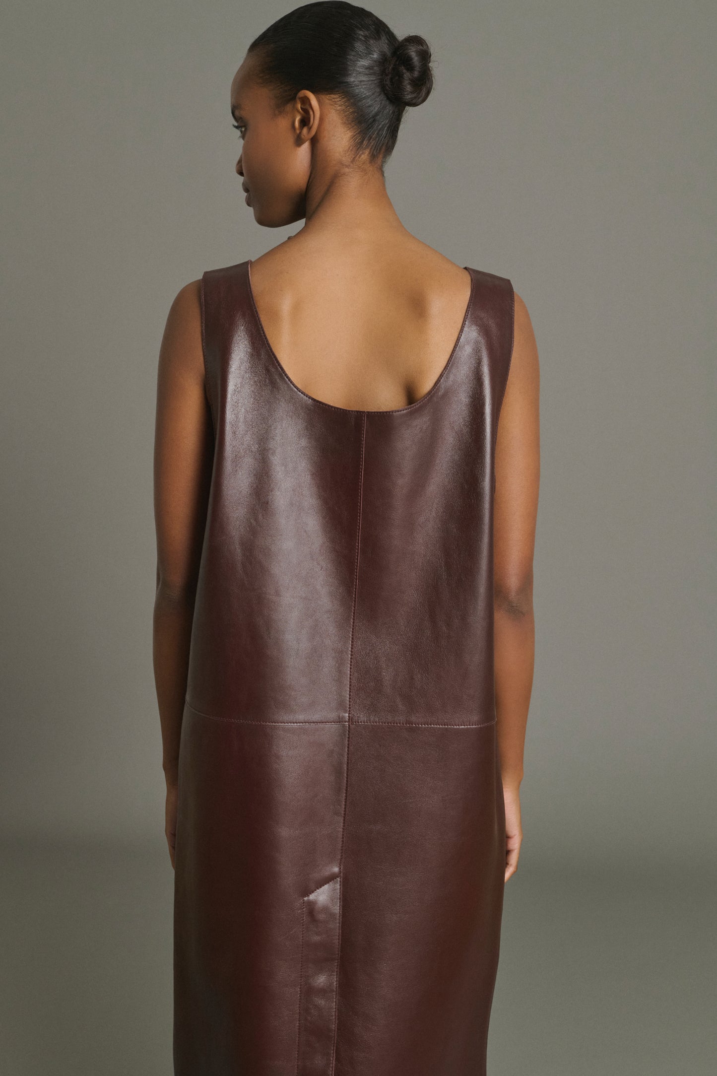 Kleid Joa – Bordeaux – Leder – Damen