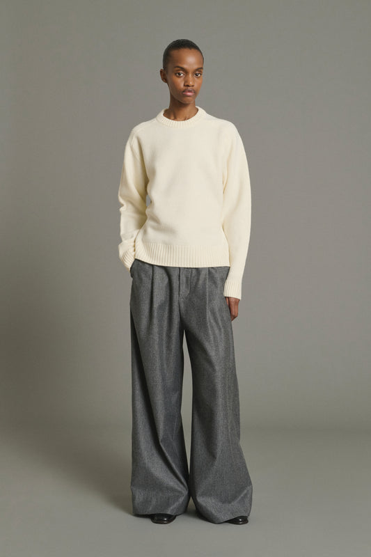 Trousers Hugues - Marl Grey - Wool - Women