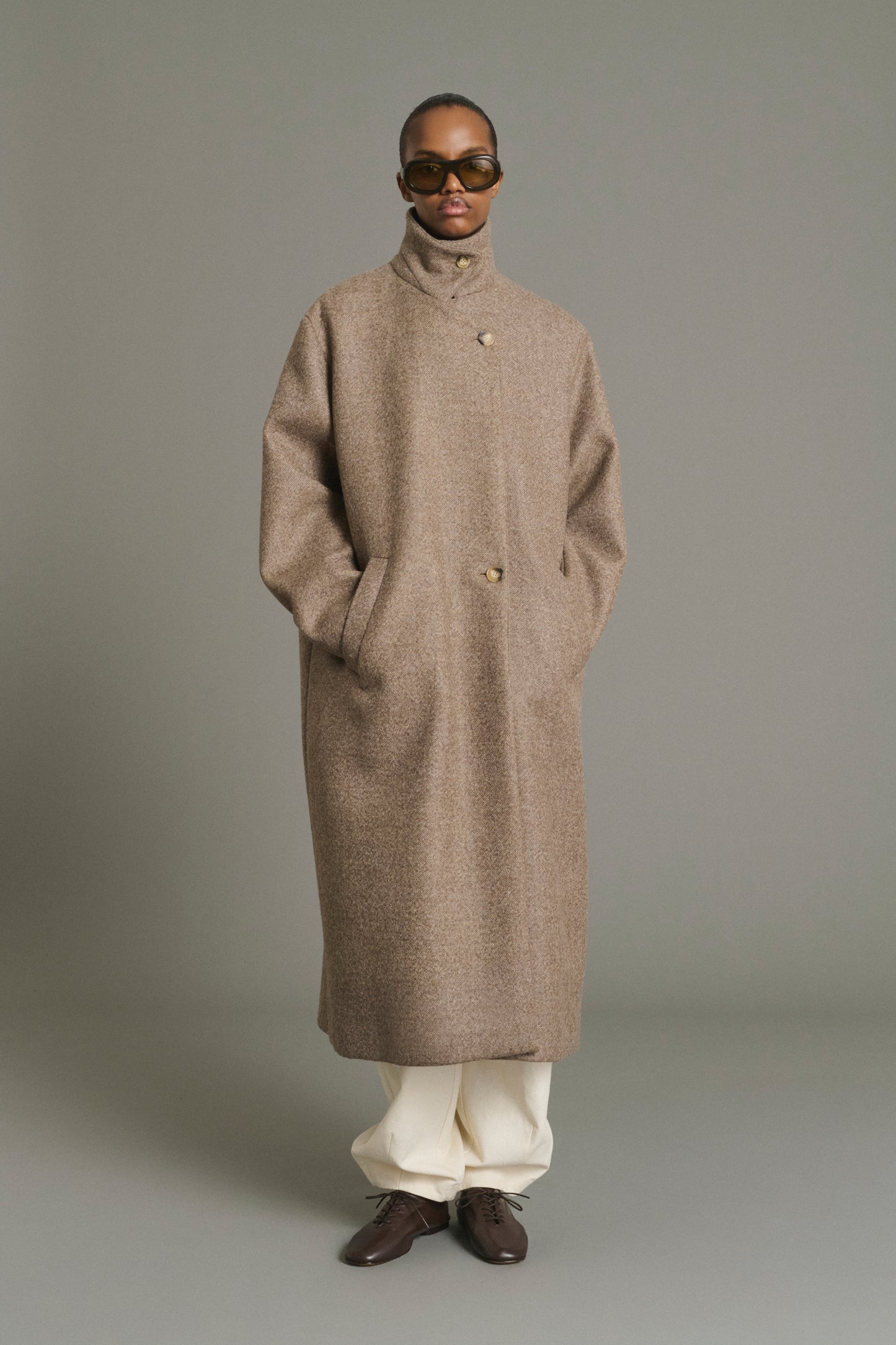 Mantel Germain – Taupe – Wolle – Damen