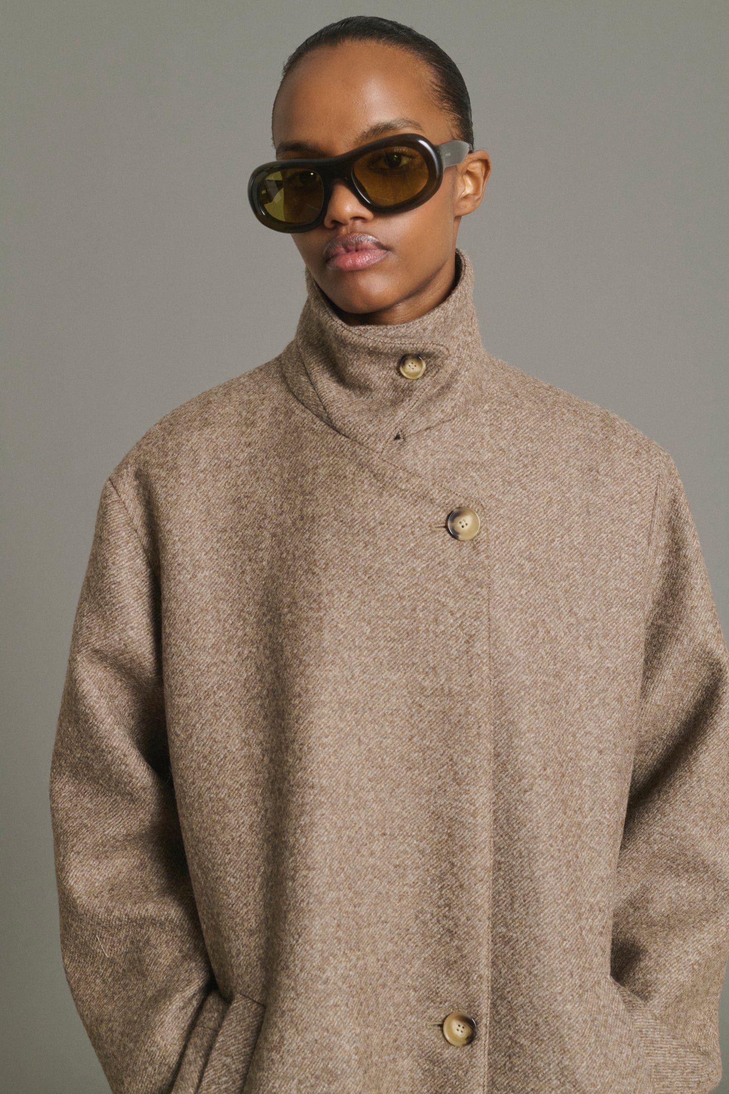 Mantel Germain – Taupe – Wolle – Damen