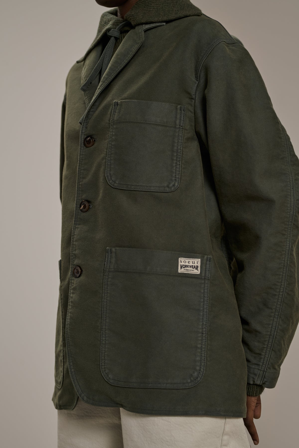 Alphonse jacket - Blue Grey - Cotton - Women vue 3