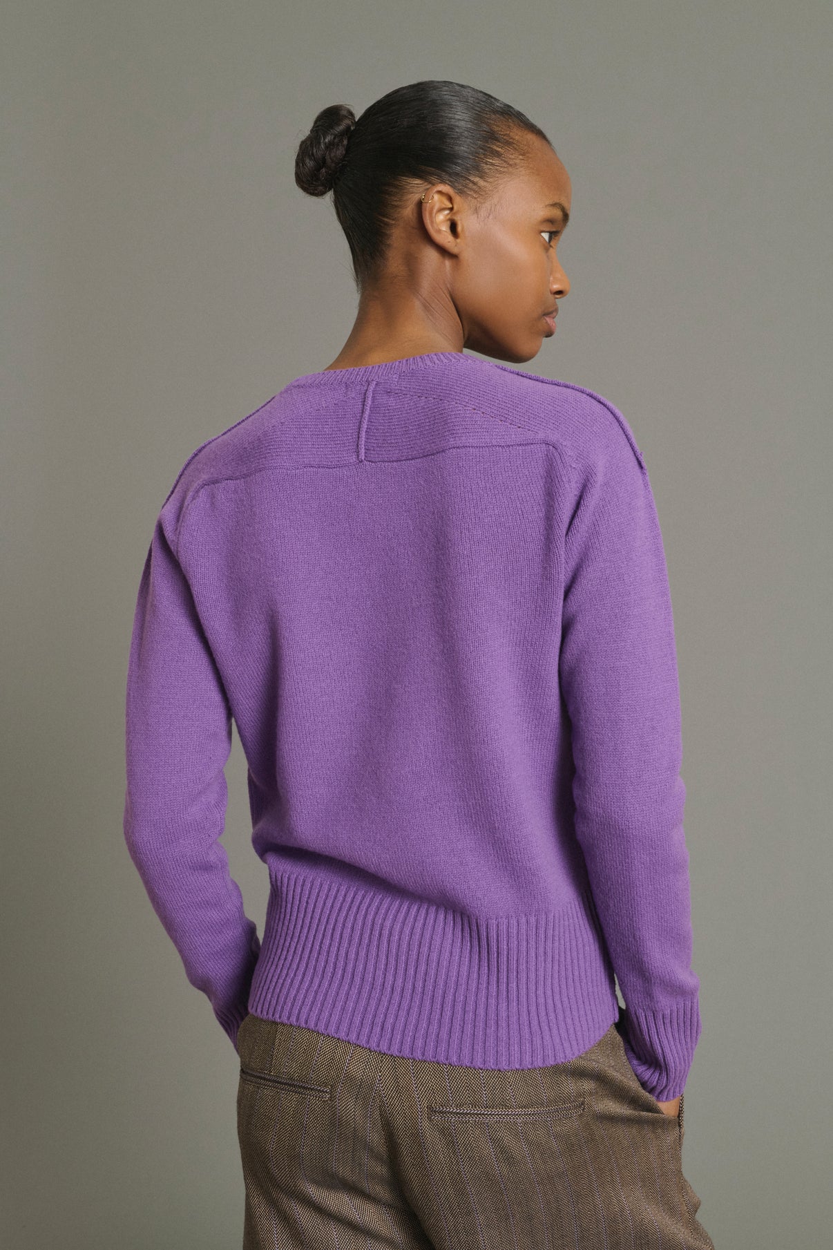 Pullover Jamie - Purple - Merino Wool - Women vue 4