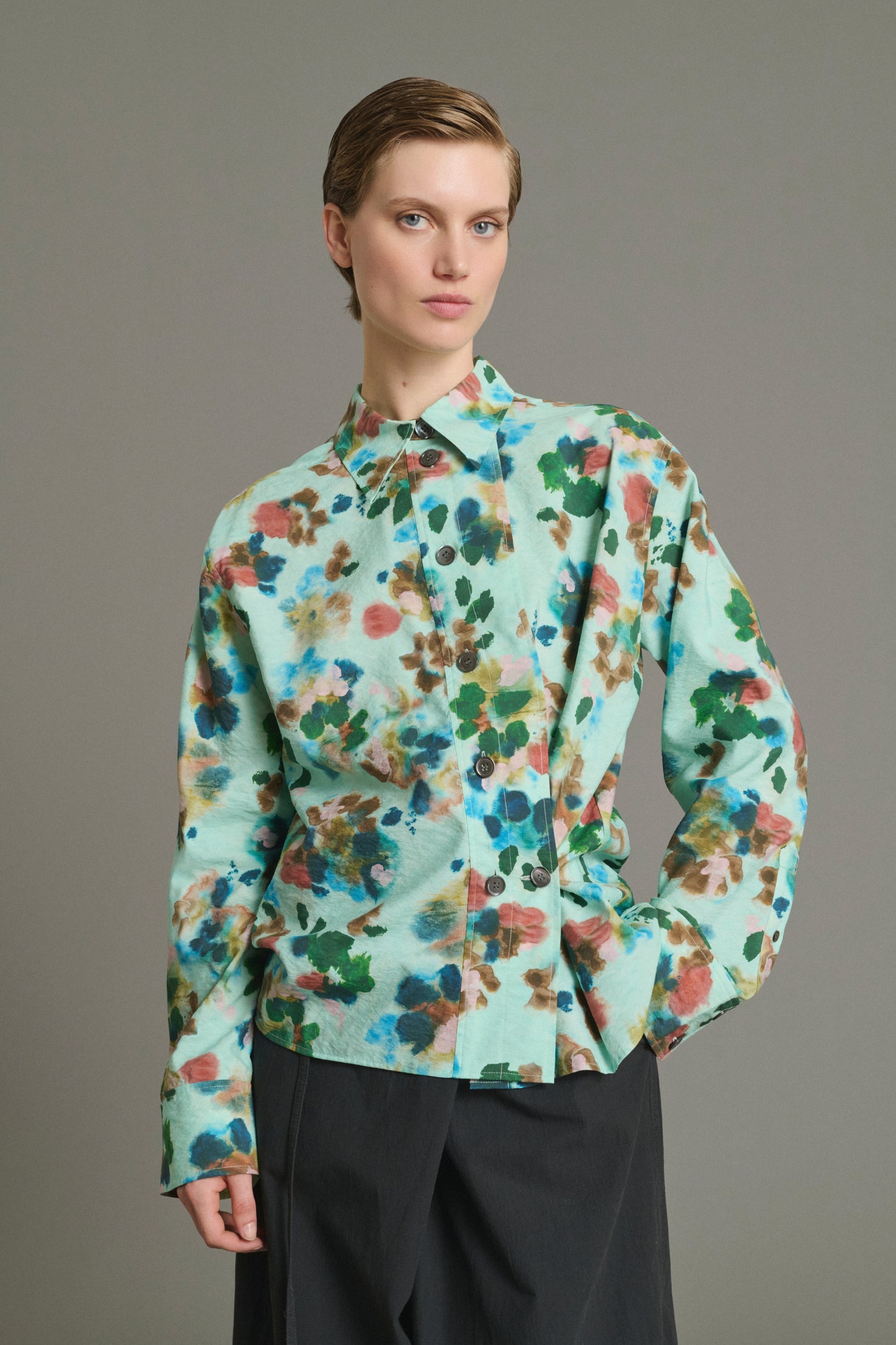 Lepic shirt - Turquoise - Silk - Women