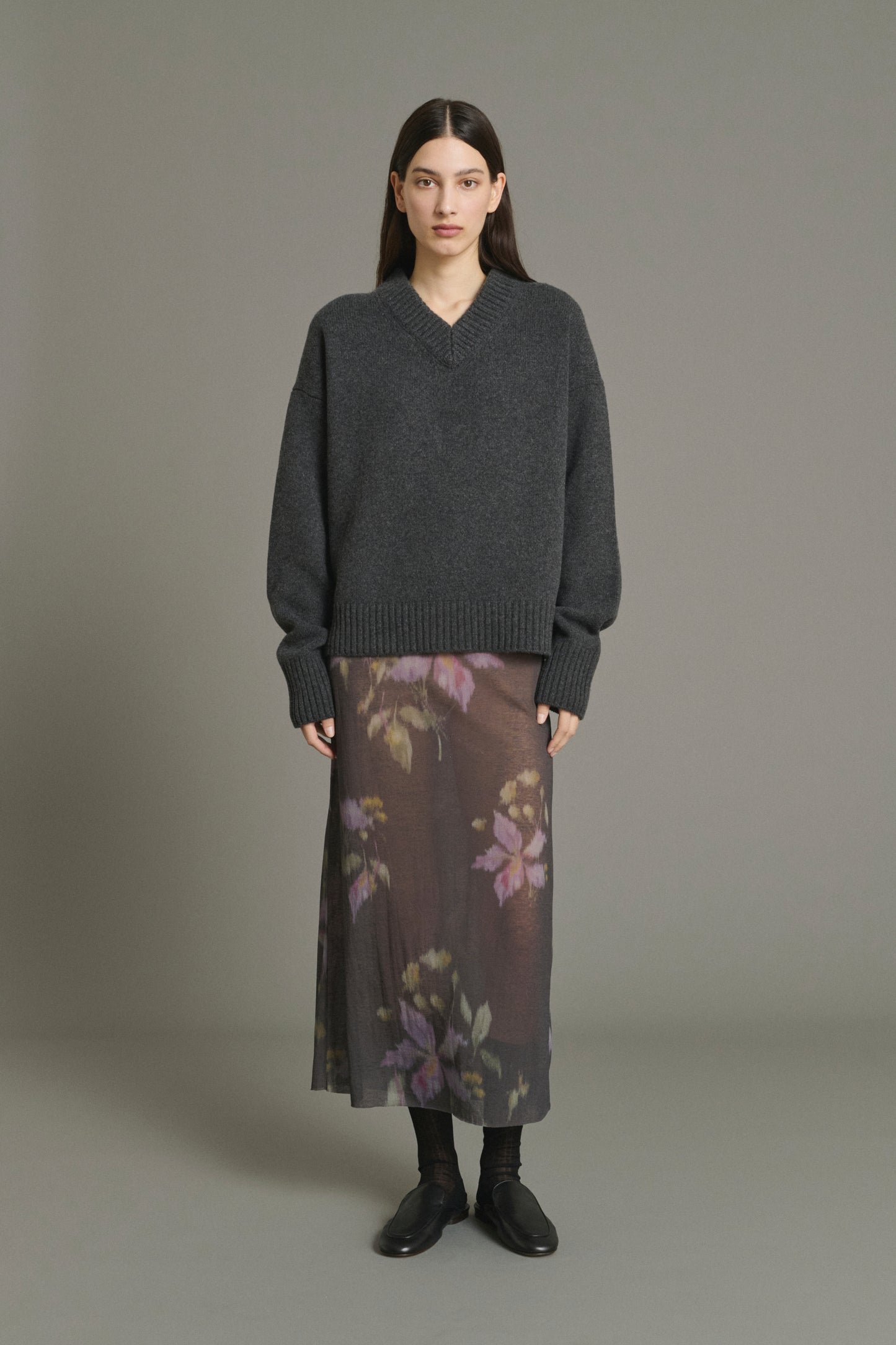 Rock Bahia – Anthrazit/Violett – Baumwolle – Damen