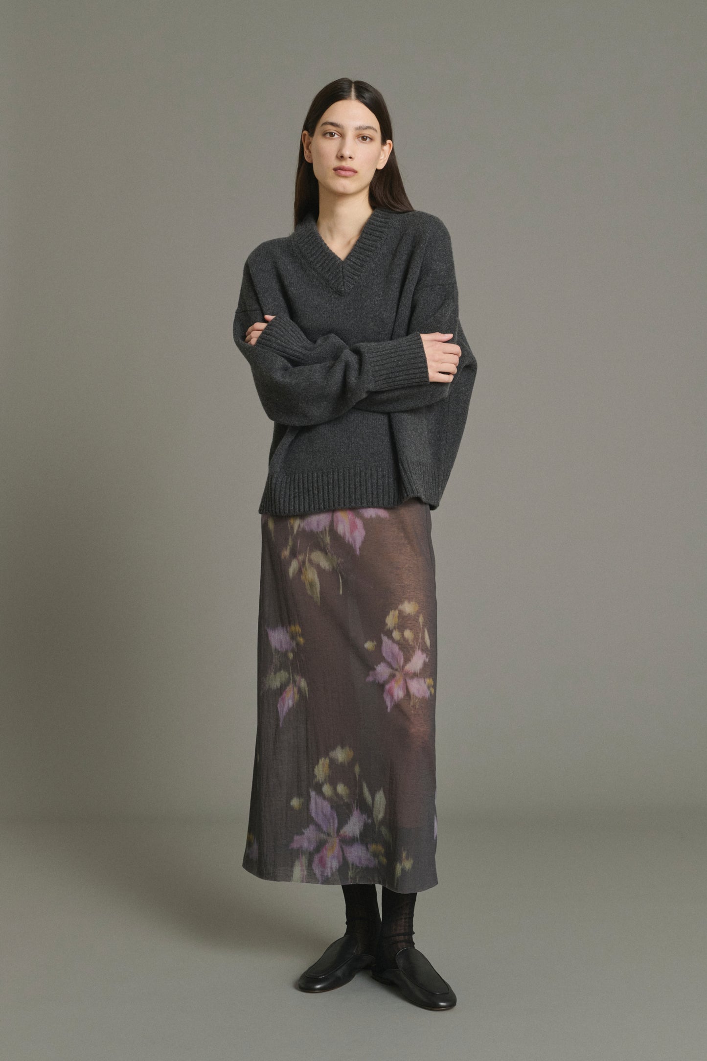 Rock Bahia – Anthrazit/Violett – Baumwolle – Damen