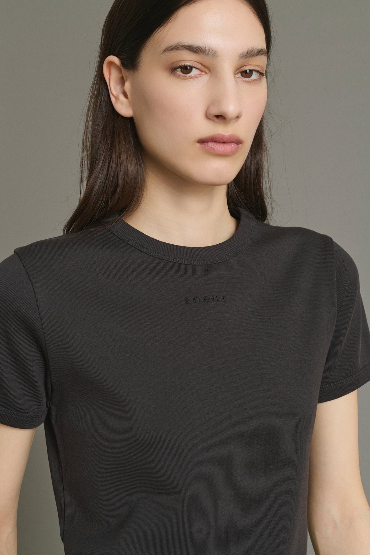T-Shirt Aristide – Holzkohle – Baumwolle – Damen vue 3
