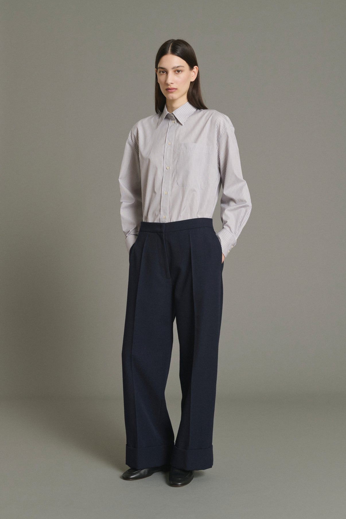 Kobe Trousers - Navy - Wool - Women vue 2
