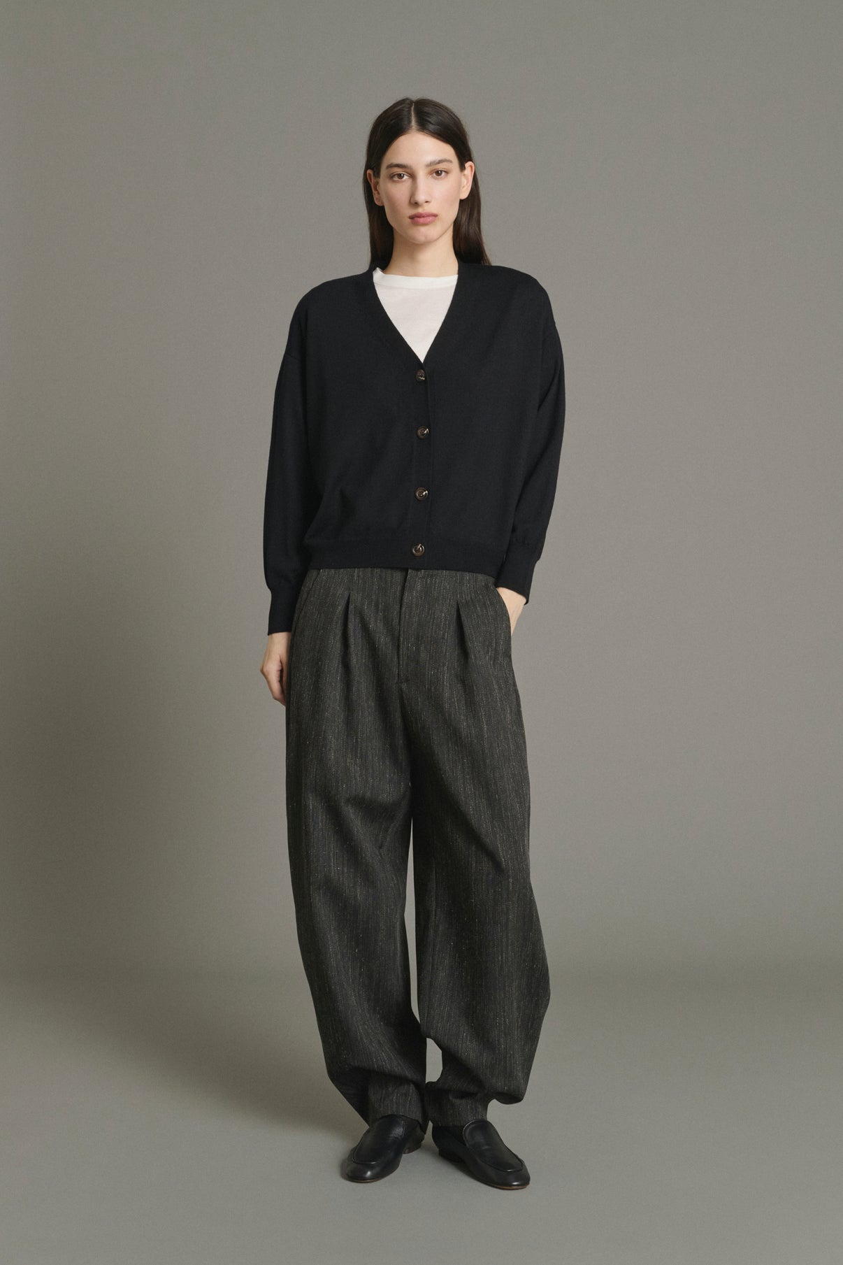 Cardigan Idem – Schwarz – Merinowolle – Damen vue 4