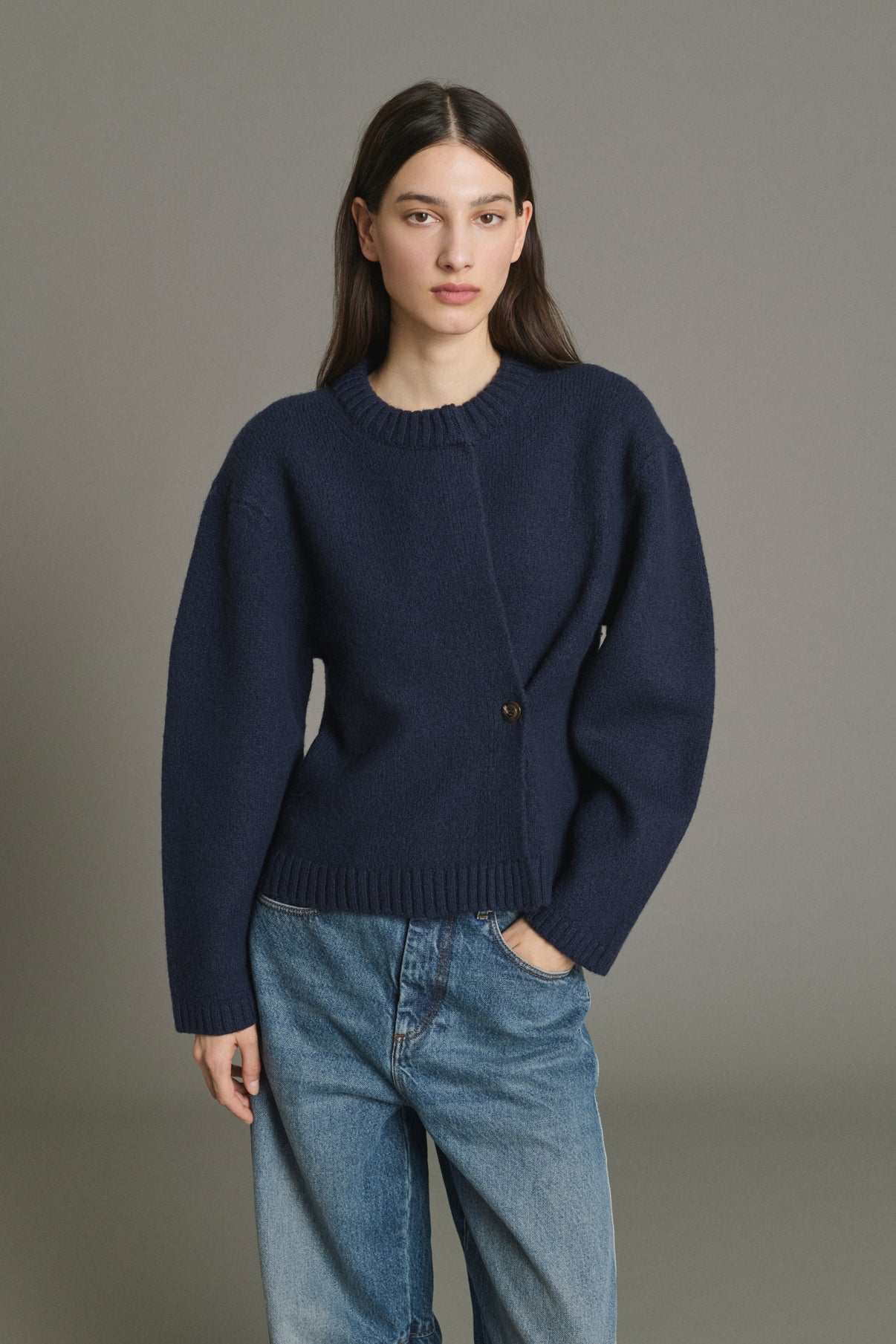 Cardigan Galileo - Navy - Merinowolle - Damen vue 1