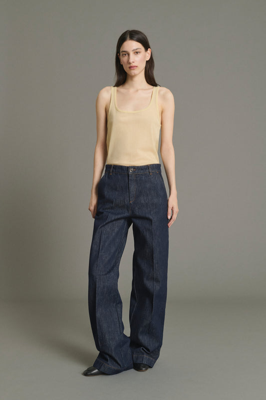 Jeans California – Rohes Denim Évasé Damen – Soeur
