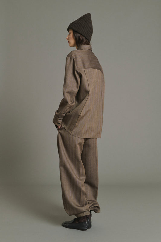 Hemd Lisbonne – Braun/Flieder – Wolle – Damen