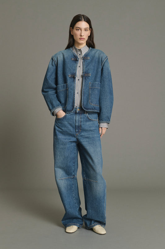Jacke Agatha - Blaue Denim Baumwolle Damen - Soeur