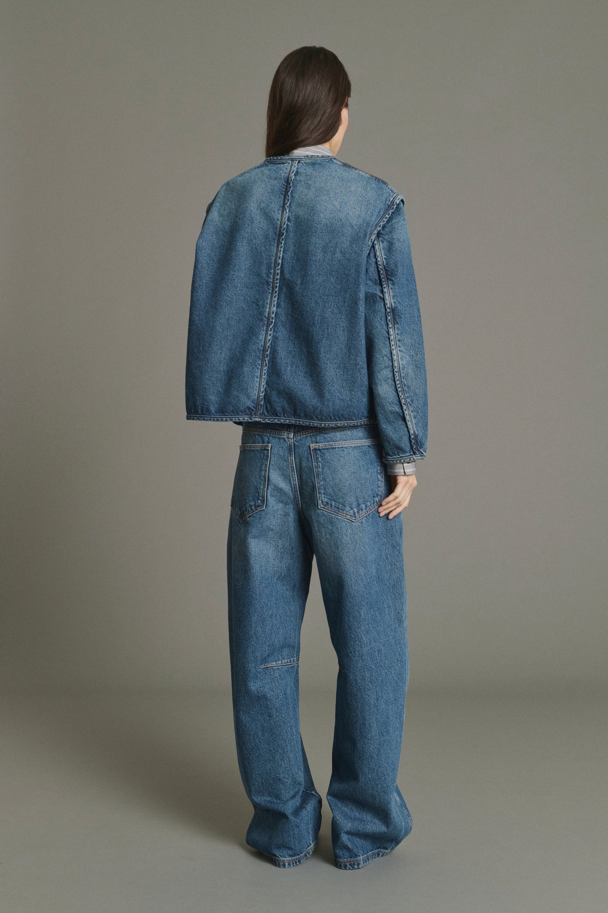 Jacket Agatha - Blue Denim Cotton Women - Soeur vue 2