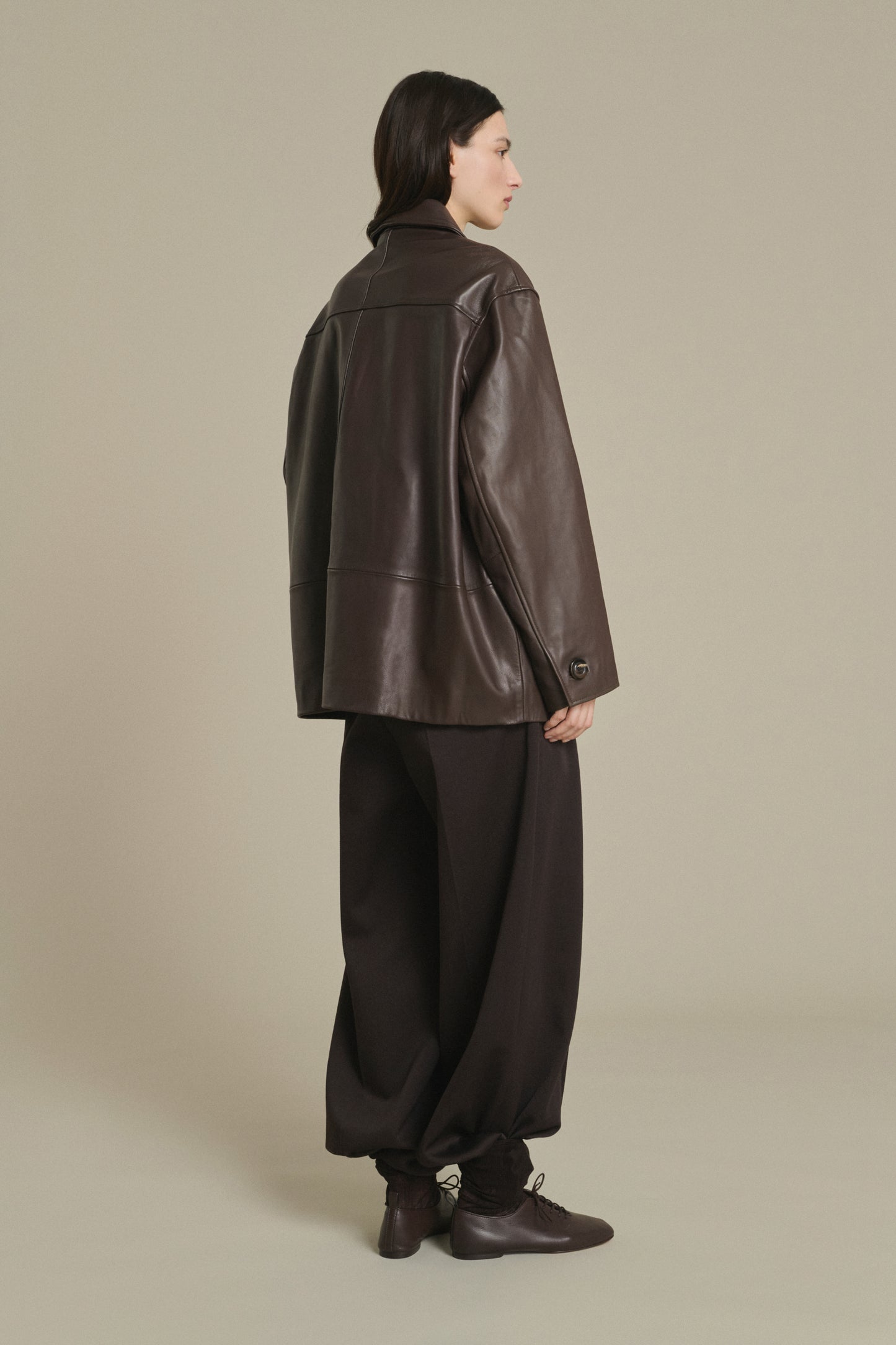 Veste Vincenzo - Taupe Cuir Lisse Femme - Soeur