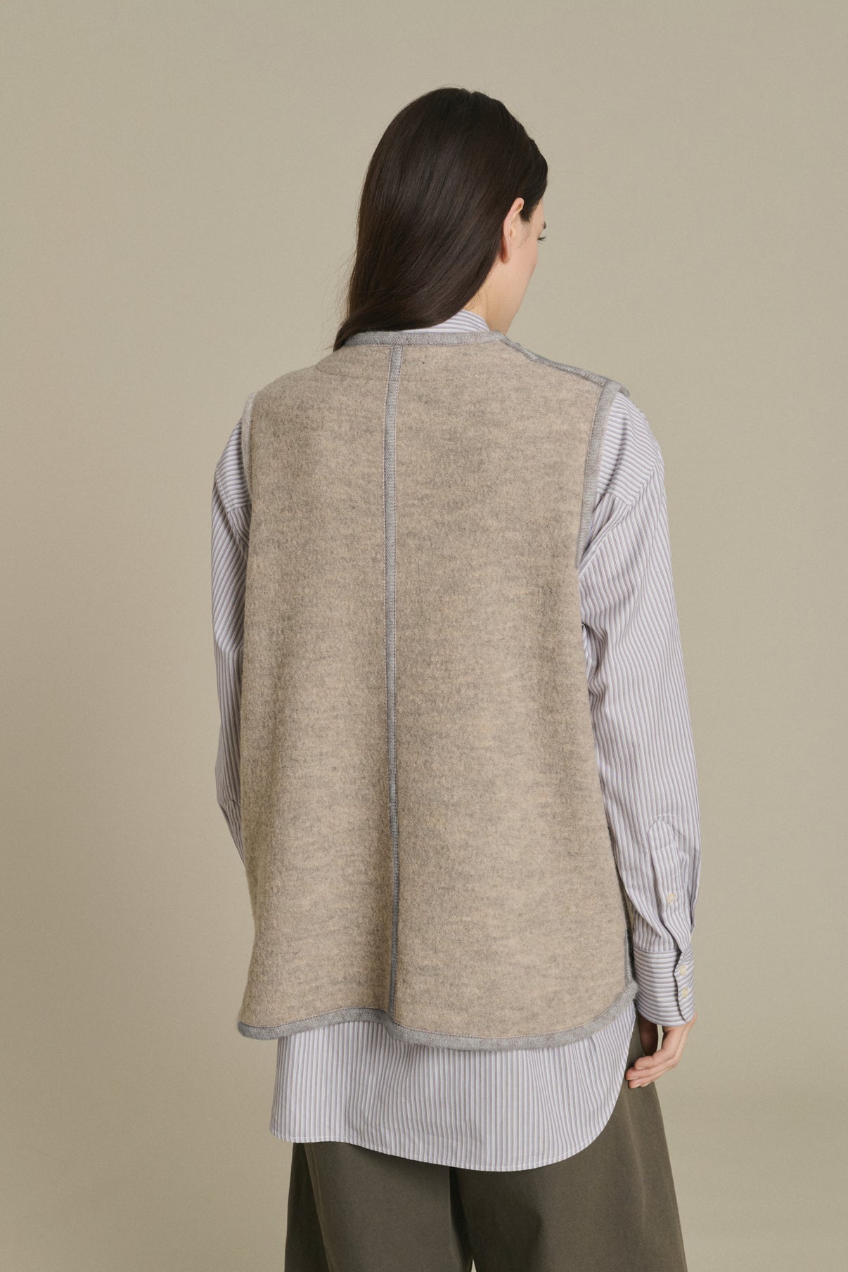 Veste Chicago - Beige/Gris - Laine - Femme vue 4
