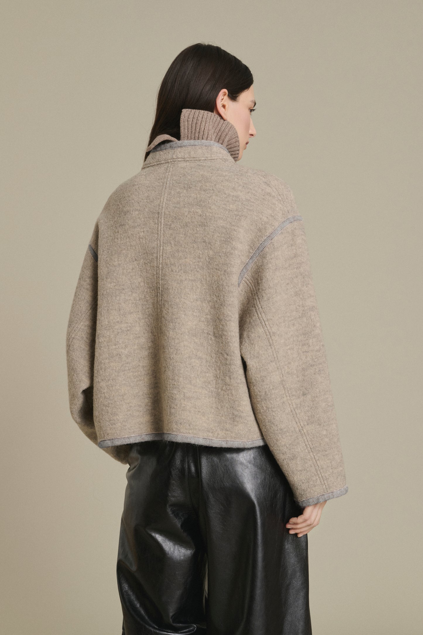 Veste Olympe - Beige/Gris - Laine - Femme