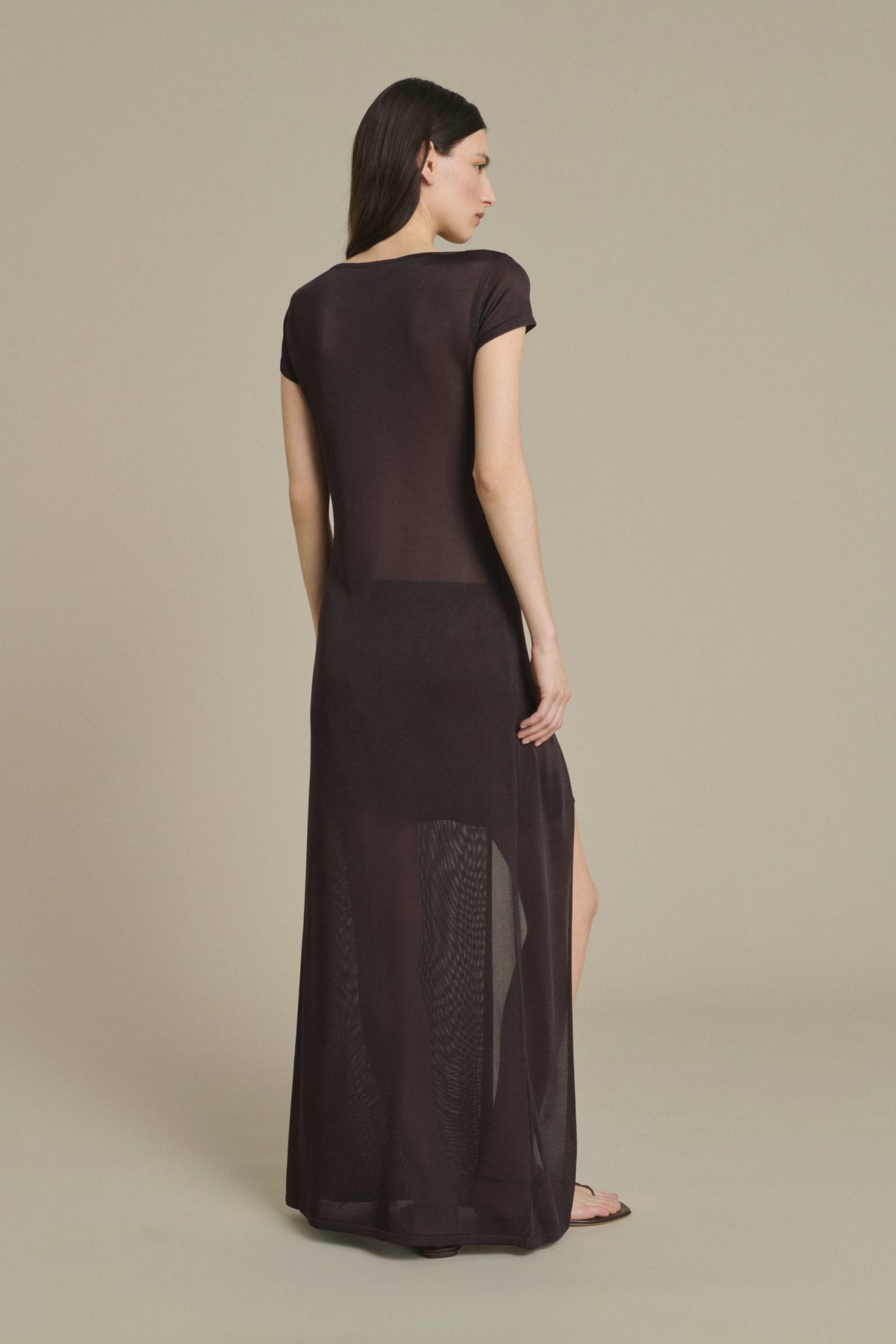 Kleid Ornella lang Mokka mit Schlitz Soeur & TL180 - Soeur vue 2