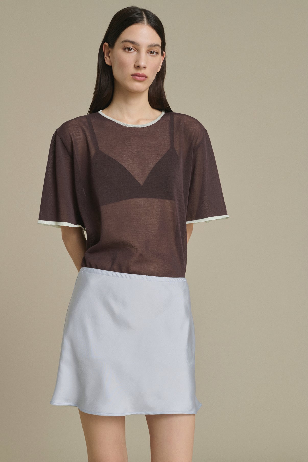 Rock Anna mini Himmelblau aus Strickware Soeur & TL180 - Soeur vue 3