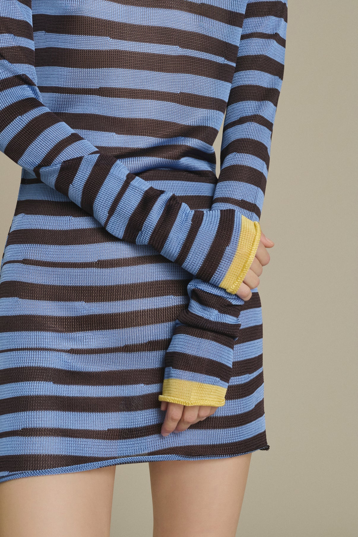 Kleid Momo mini gestreift Mokka und Himmelblau Soeur & TL180 - Soeur vue 3