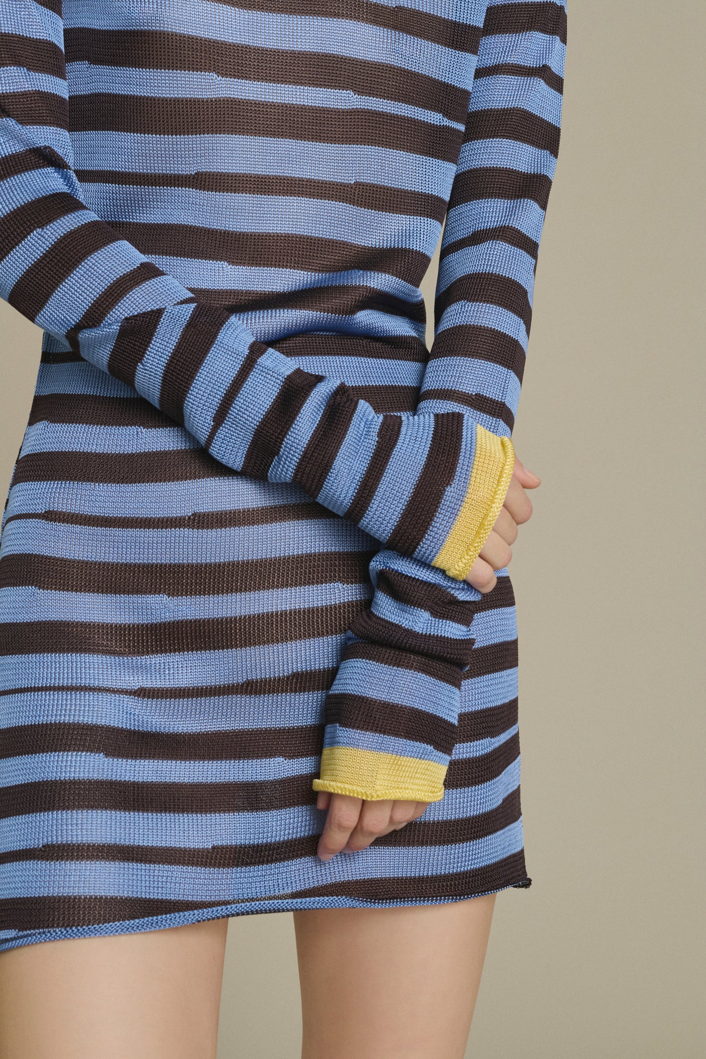 Kleid Momo mini gestreift Mokka und Himmelblau Soeur & TL180 - Soeur