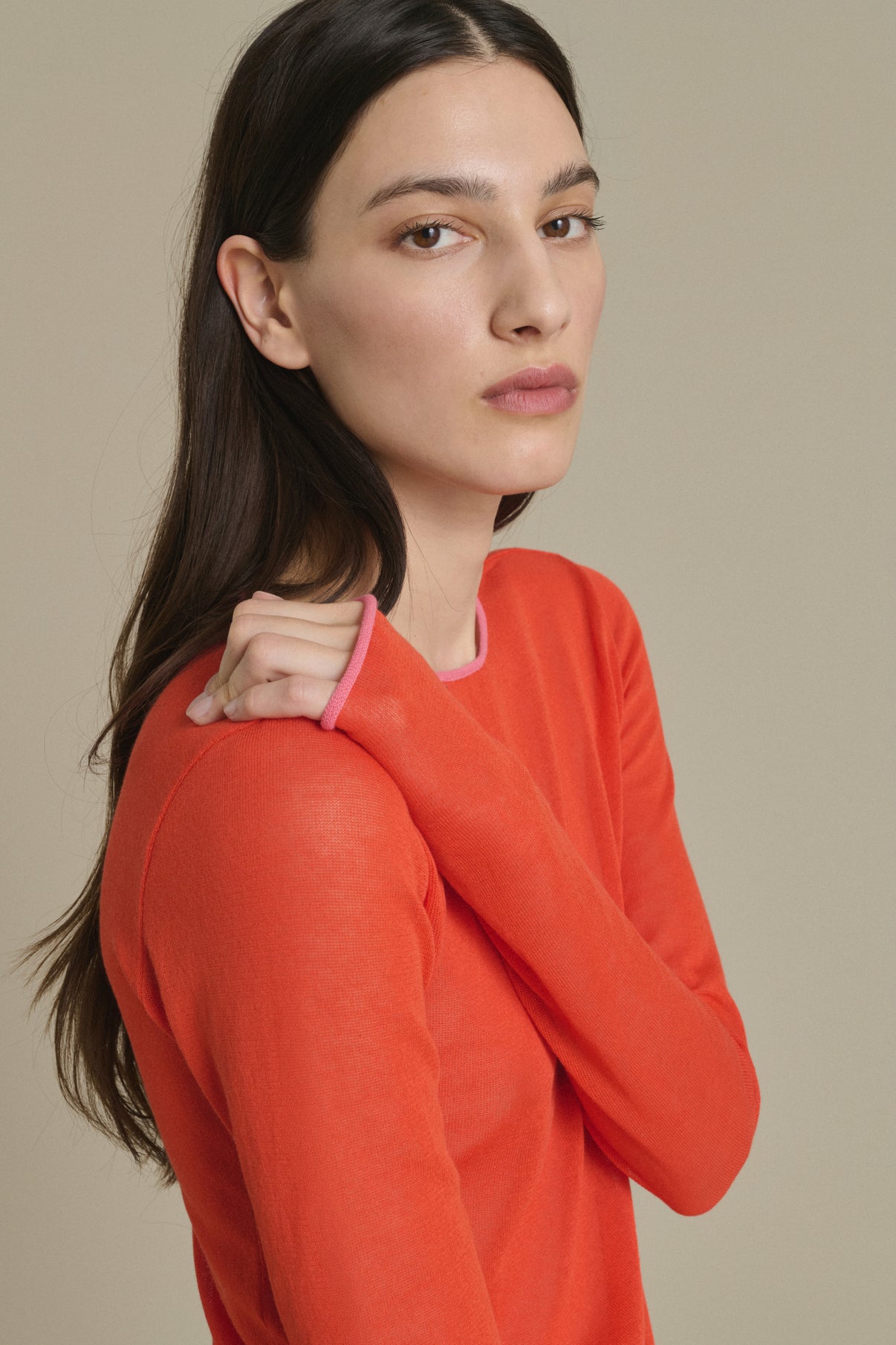 Kleid Irene mini orangerot aus Strickware Soeur & TL180 - Soeur vue 4