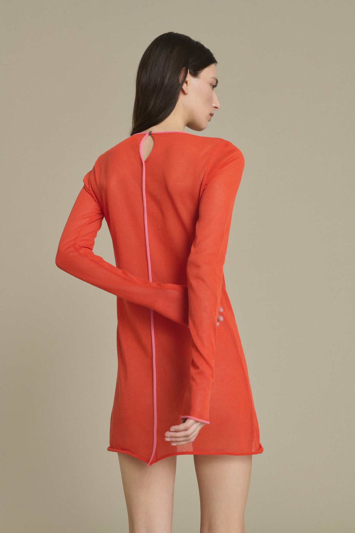 Kleid Irene mini orangerot aus Strickware Soeur & TL180 - Soeur vue 3